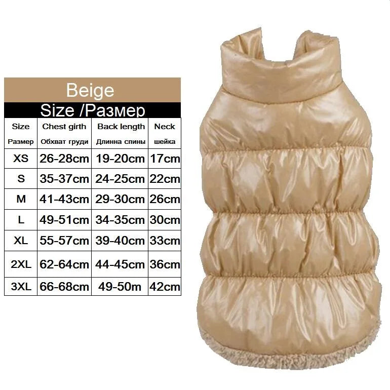 Chaleco Cálido a Prueba de Viento para Mascotas.