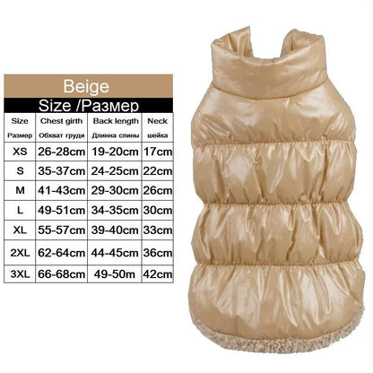 Chaleco Cálido a Prueba de Viento para Mascotas.