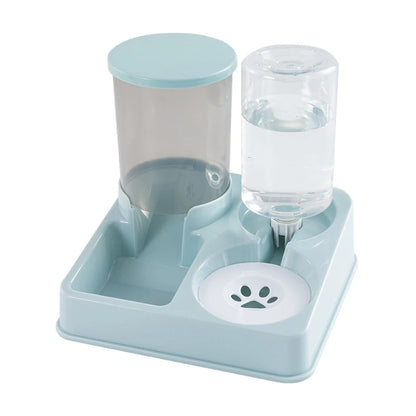 Dispensador Automático de Comida y Agua para Gatos, Set 2 en 1 con Alimentador Inclinado